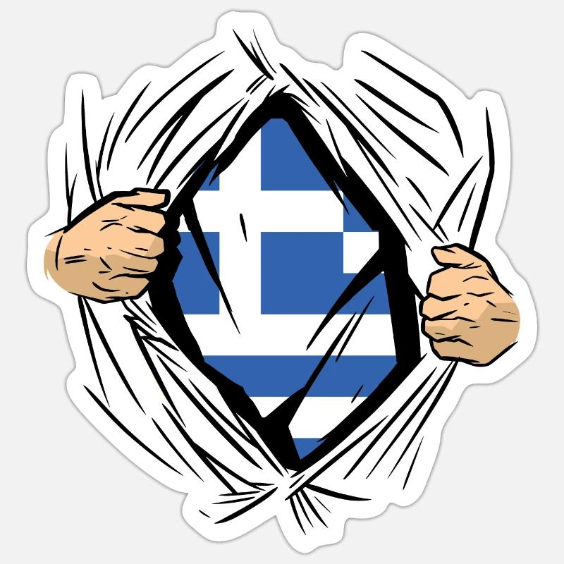 Grèce Drapeau Hellas Athènes Drapeau grec Sticker taille S (10 x 10 cm)