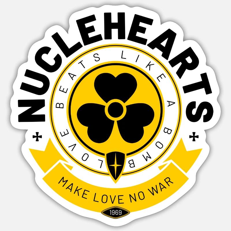 nuclehearts heart Sticker size S (10 x 10 cm)