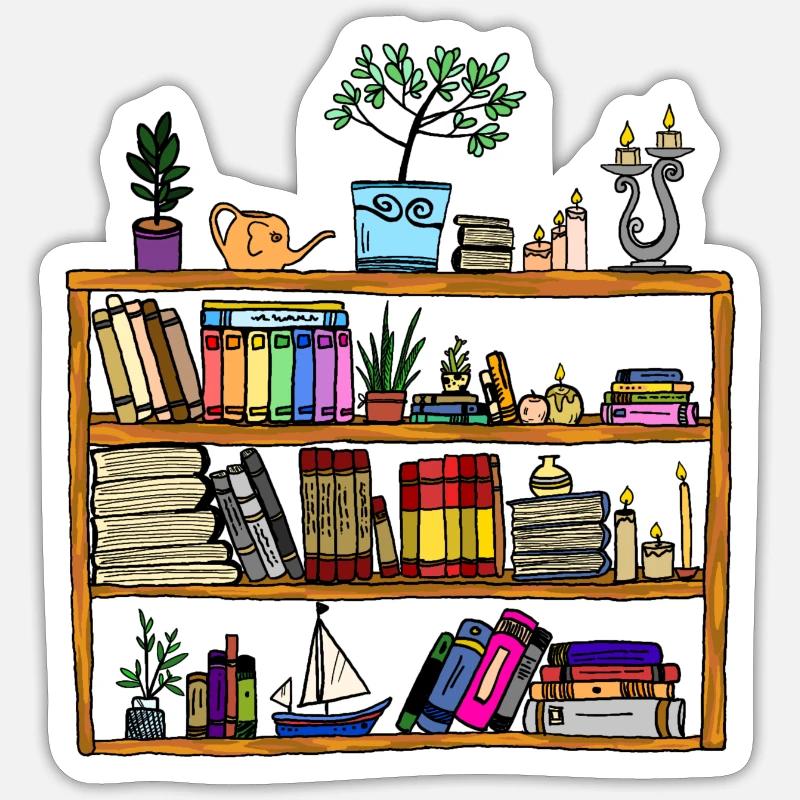 Bookcase Sticker size S (10 x 10 cm)