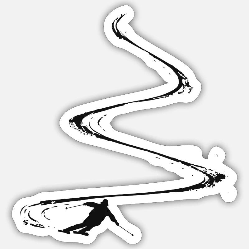 Ski boards - - Sticker size S (10 x 10 cm) - white matte