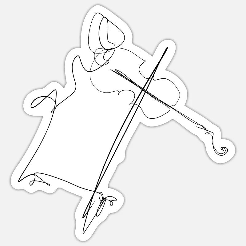 violin - Sticker size S (10 x 10 cm) - white matte