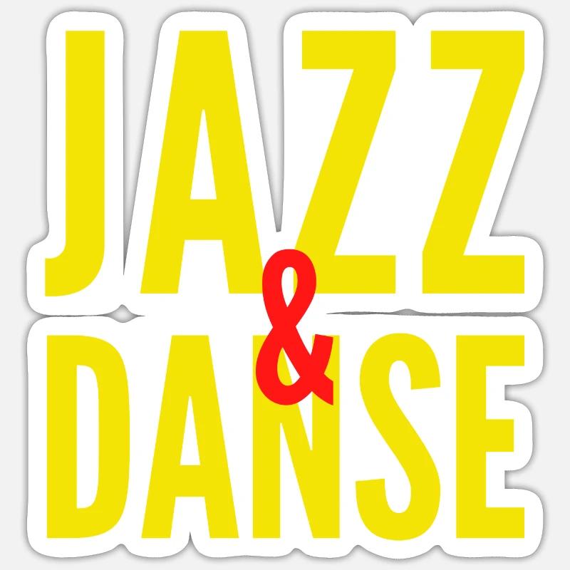 JAZZ et DANSE - Sticker taille S (10 x 10 cm) - blanc mat