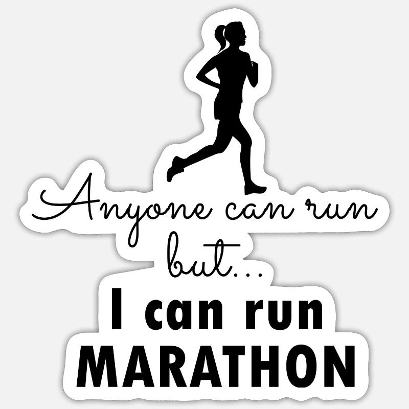 Marathon Running - Sticker Größe S (10 x 10 cm) - Mattweiß