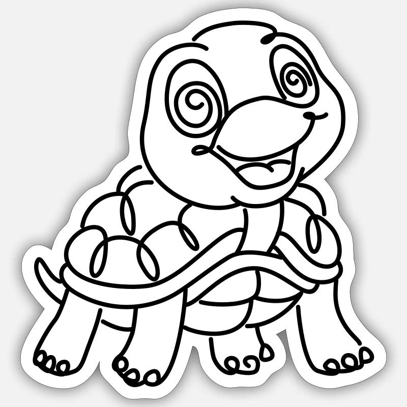 Schildkröte einfarbig Sticker Größe S (10 x 10 cm)