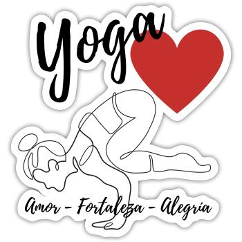 Yoga - Seelenkraft und Freude - Sticker Größe S (10 x 10 cm) - Mattweiß - Vorne