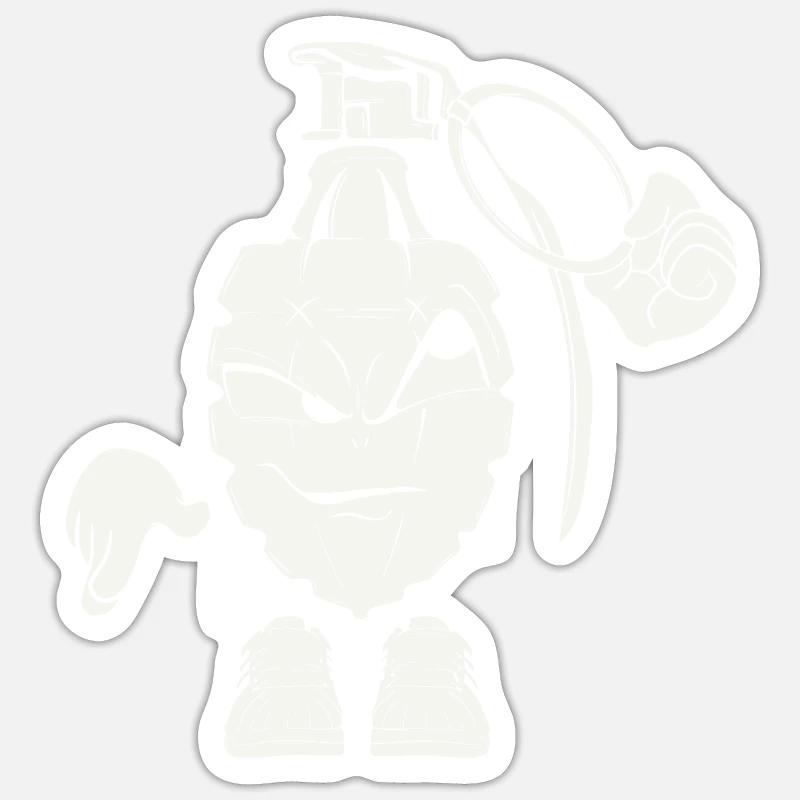 ' Design Grenade blanc - Sticker taille S (10 x 10 cm) - blanc mat