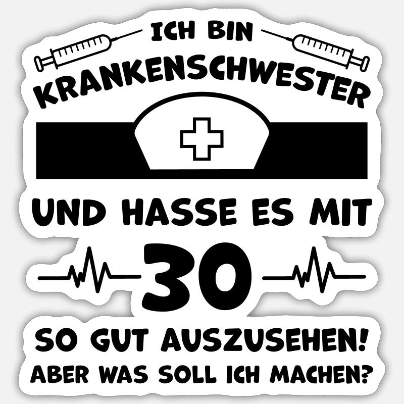 Krankenschwester Glückwunsch Geburtstag Sticker Größe S (10 x 10 cm)