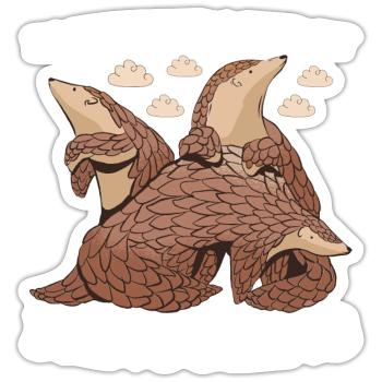 Easily Distracted By Pangolins Pangolin - Sticker size S (10 x 10 cm) - white matte - Front