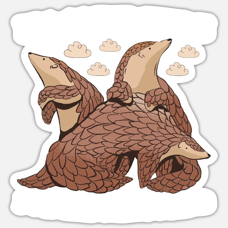 I'm Only Here For The Pangolins Pangolin - Sticker Größe S (10 x 10 cm) - Mattweiß