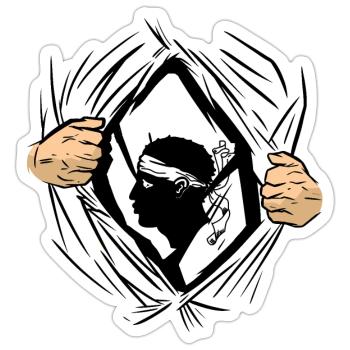 Corsica Flag Corsica Flag Corsica Corsican - Sticker size S (10 x 10 cm) - white matte - Front