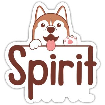 The dog is my spiritual animal - Sticker size S (10 x 10 cm) - white matte - Front