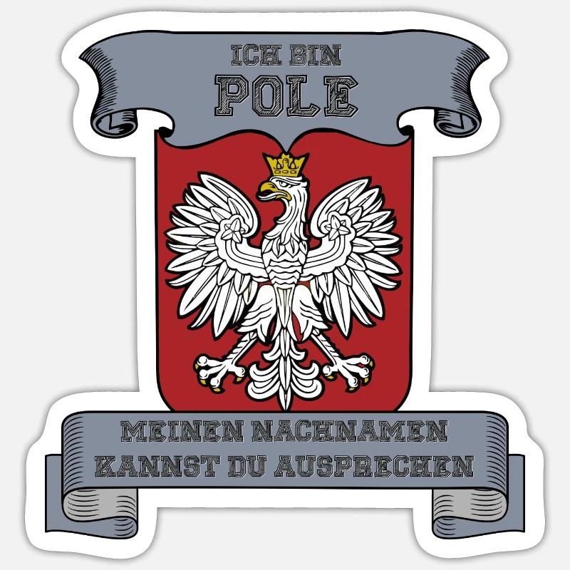 ich bin Pole Sticker Größe S (10 x 10 cm)