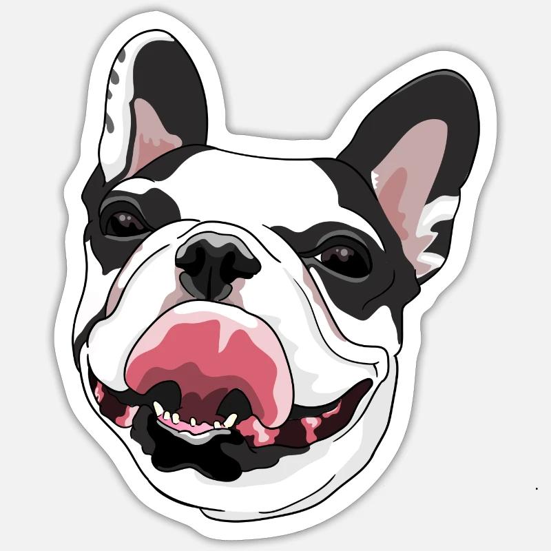 Français langue de bouledogue Sticker taille S (10 x 10 cm)
