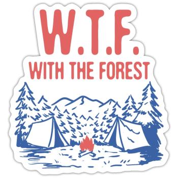 WTF avec le camping forestier Wildlife Camper - Sticker taille S (10 x 10 cm) - blanc mat - Devant