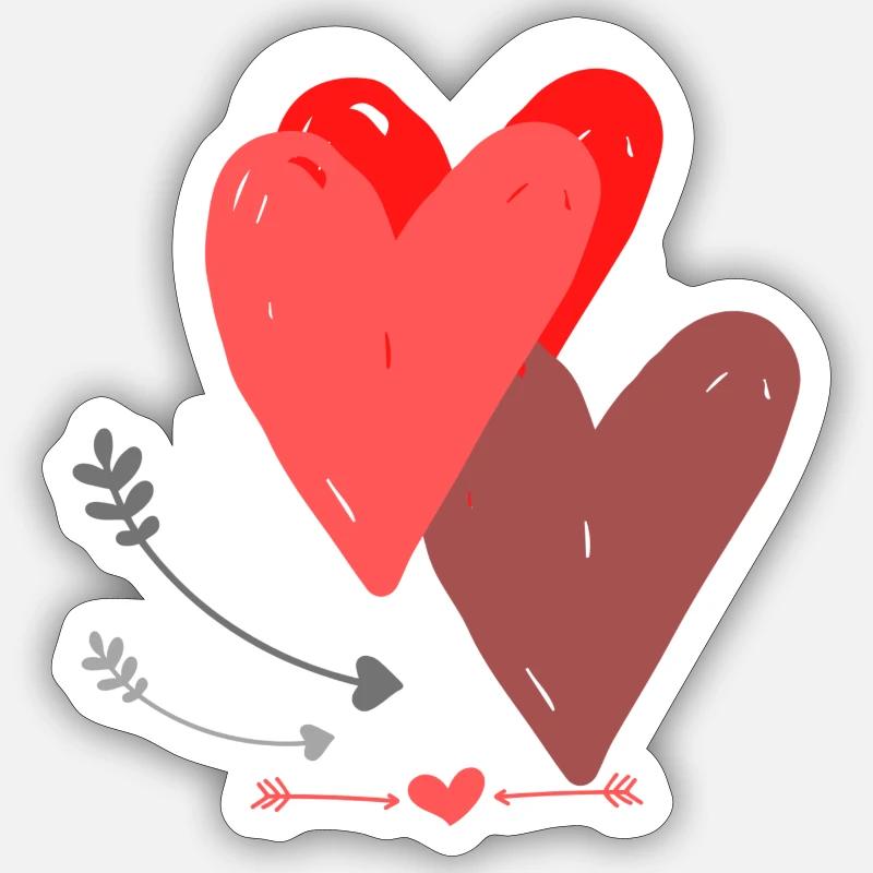 Herzen 3 Sticker Größe S (10 x 10 cm)