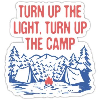 Montez le Camp Light Wildlife Camping Outdoor - Sticker taille S (10 x 10 cm) - blanc mat - Devant