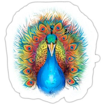 Cage complète d’oiseaux Great Peacocks Bird - Sticker taille S (10 x 10 cm) - blanc mat - Devant