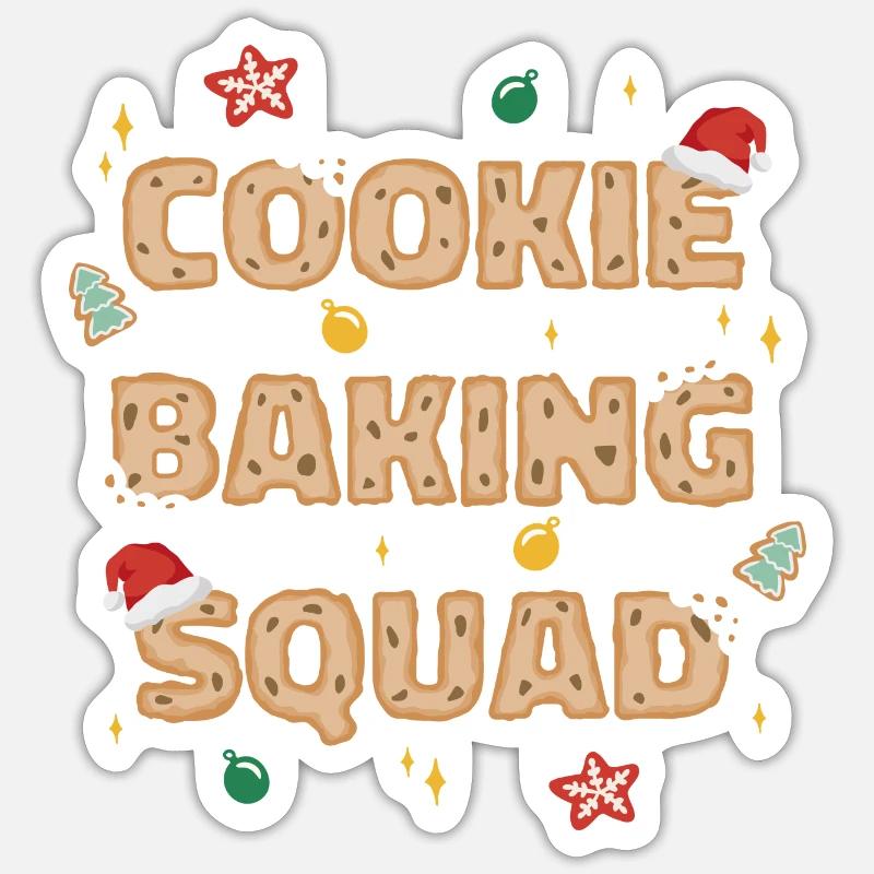 Biscuits Retour Troupe Cuisson pour Noël Sticker taille S (10 x 10 cm)