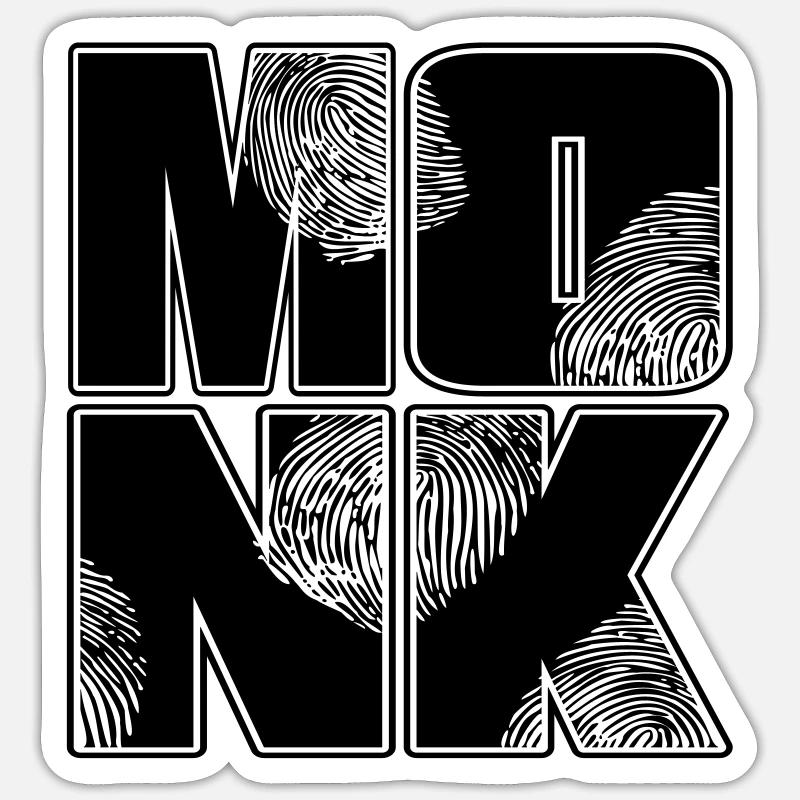 Farbe änderbar | Monk - Sticker Größe S (10 x 10 cm) - Mattweiß