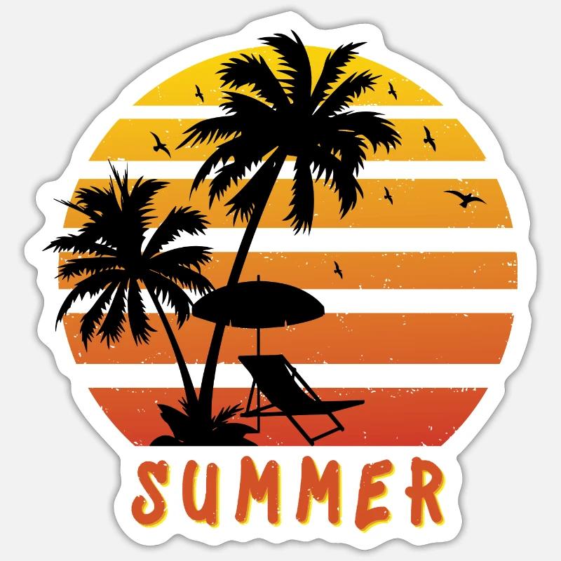 Vacation - Sticker taille S (10 x 10 cm) - blanc mat