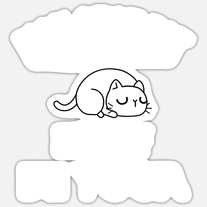 mon chat est mon prof de yoga - Sticker taille S (10 x 10 cm) - blanc mat