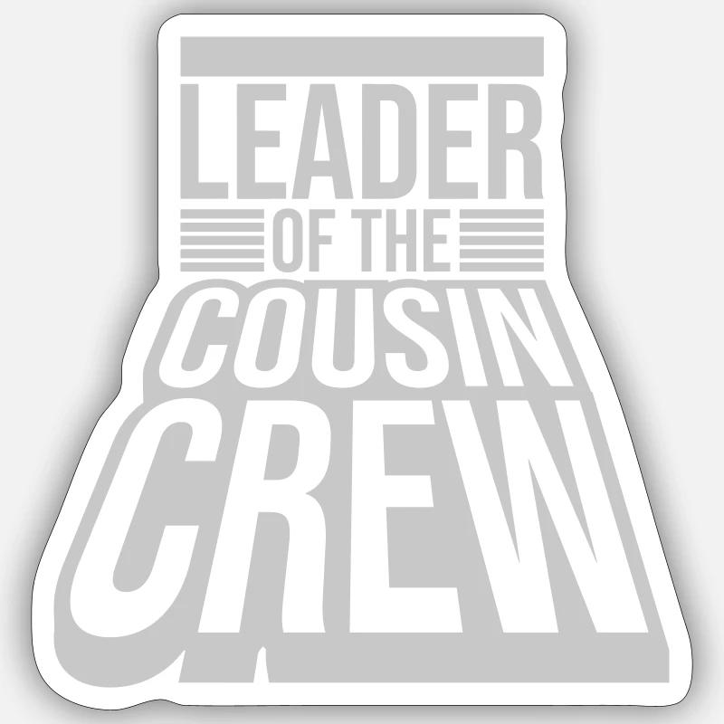 Leader Cousin Crew Team - Sticker taille S (10 x 10 cm) - blanc mat