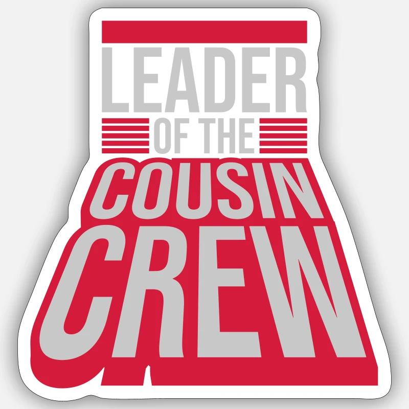 Leader Cousin Crew Team - Sticker size S (10 x 10 cm) - white matte