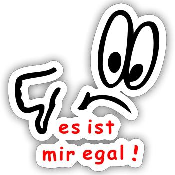 es ist mir egal, comic - Sticker Größe S (10 x 10 cm) - Mattweiß - Vorne