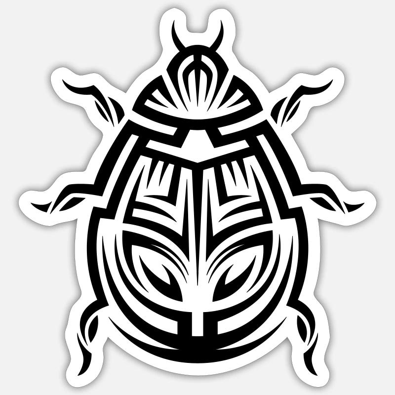 Ladybug Tribal Tattoo - Sticker size S (10 x 10 cm) - white matte