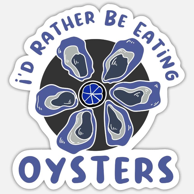 Austern, Meeresfrüchtekoch, Meerestier - Sticker Größe S (10 x 10 cm) - Mattweiß