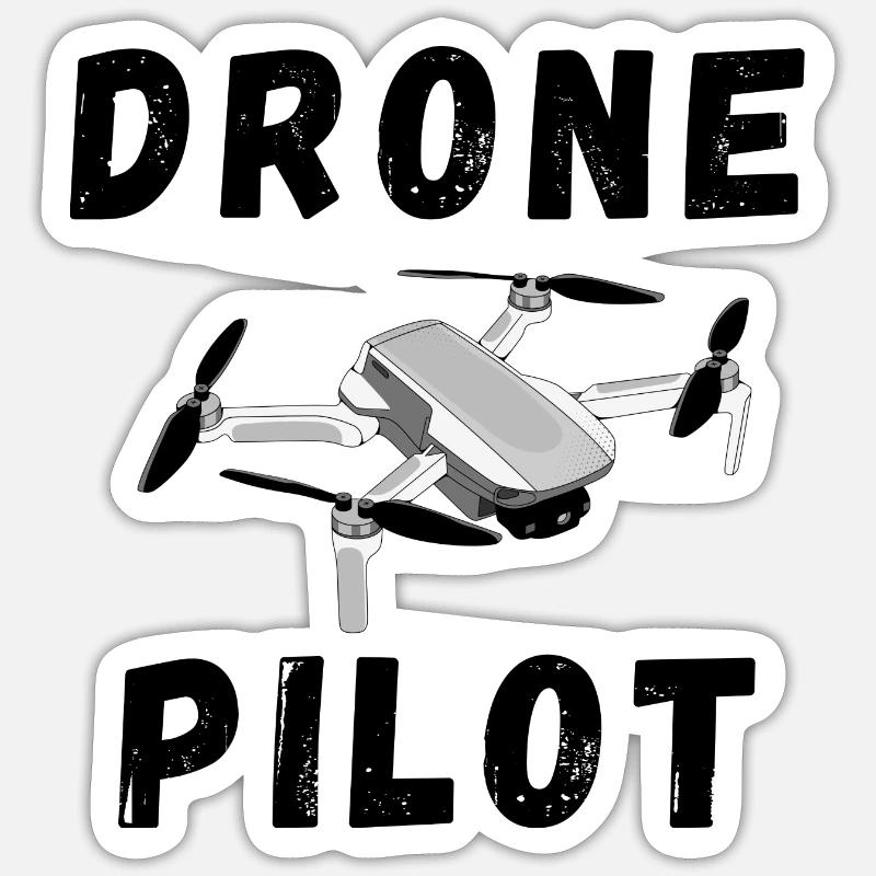 Drone Pilot, Quadcopter, RC & FPV Drone Sticker taille S (10 x 10 cm)