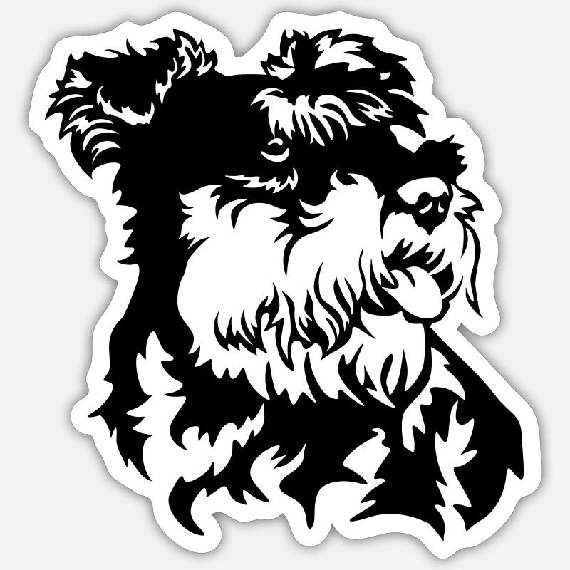 Zwergschnauzer Kopf Sticker Größe S (10 x 10 cm)