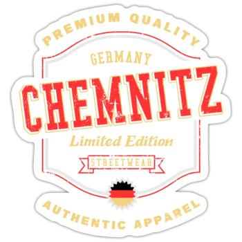 Chemnitz Germany City Font Vintage Retro - Sticker size S (10 x 10 cm) - white matte - Front