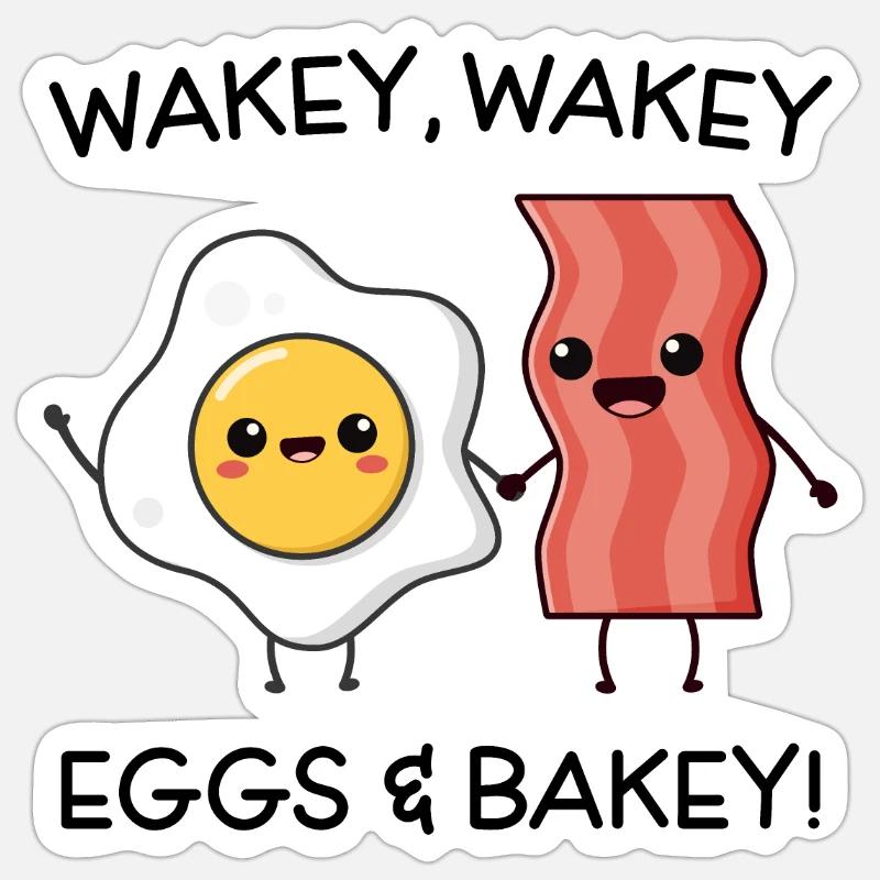 Wakey Wakey Eier und Bakey Sticker Größe S (10 x 10 cm)