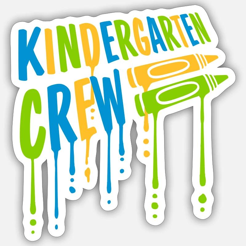 Friends Kindergarten Crew Crayons - Sticker size S (10 x 10 cm) - white matte