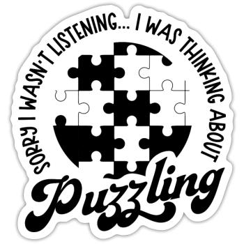 Puzzle Master Funny Hobby Jigsaw Puzzling - Sticker size S (10 x 10 cm) - white matte - Front