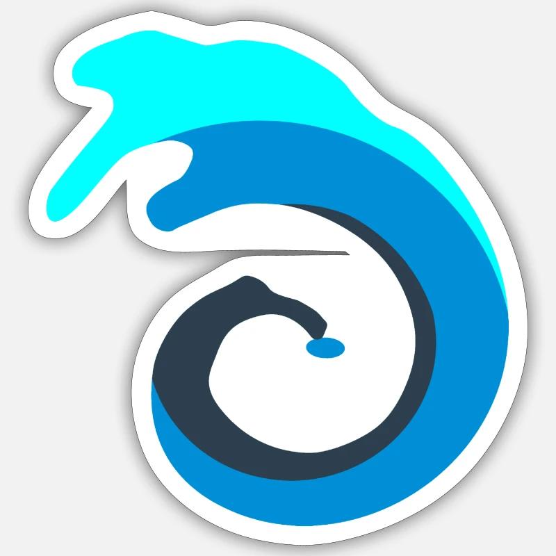 Vague d’eau! - Sticker taille S (10 x 10 cm) - blanc mat