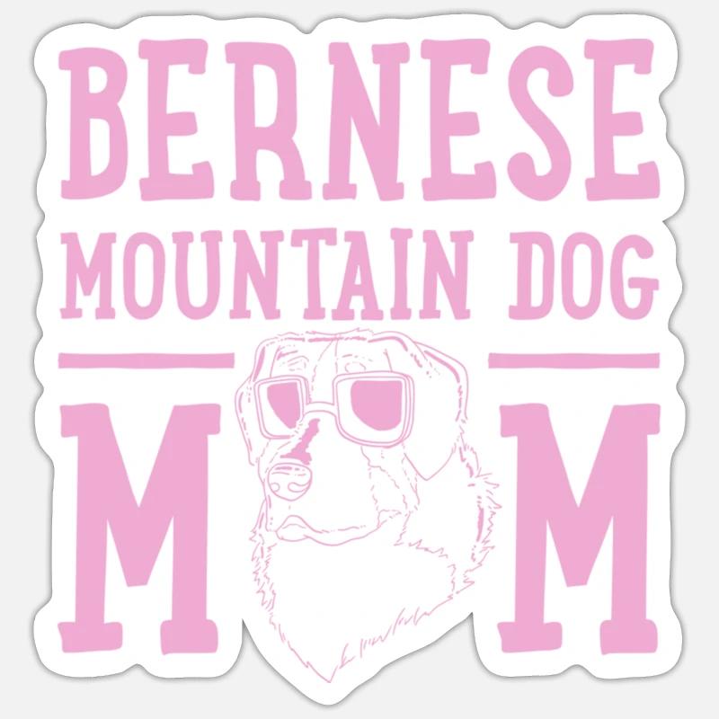 Berner Sennenhundmutter - Sticker Größe S (10 x 10 cm) - Mattweiß