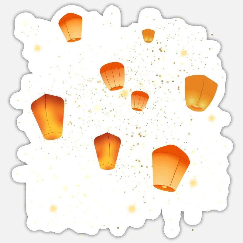 Lanternes célestes Sticker taille S (10 x 10 cm)