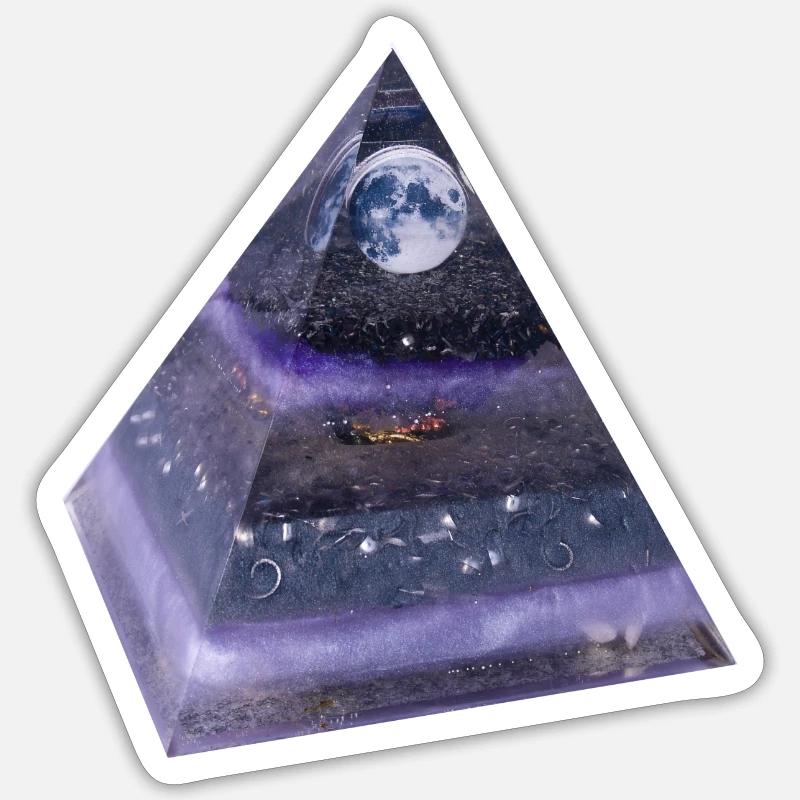 Pyramide de la pleine lune - Sticker taille S (10 x 10 cm) - blanc mat