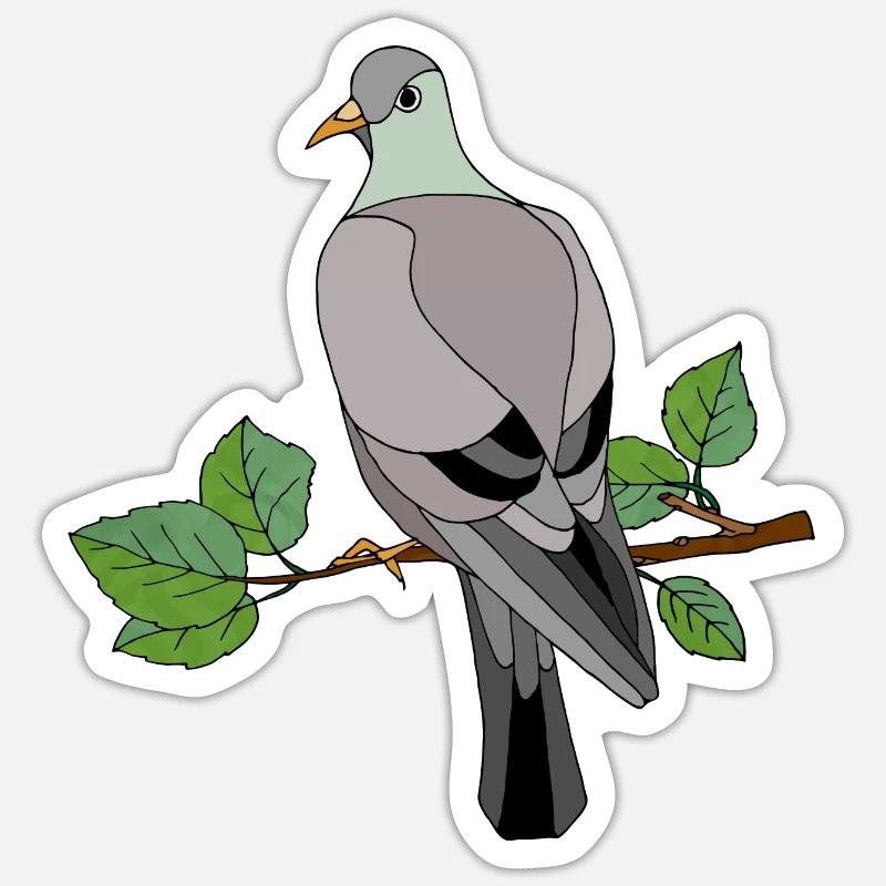 Oiseau - Sticker taille S (10 x 10 cm) - blanc mat