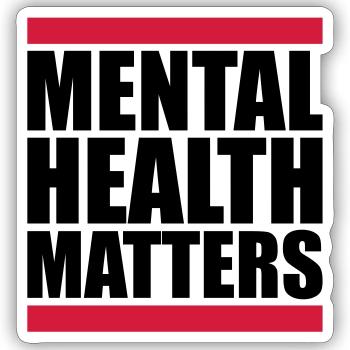 mental health matters quote - Sticker size S (10 x 10 cm) - white matte - Front