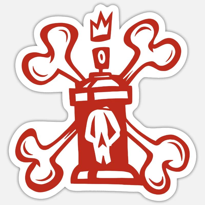 DEATH SPRAY - Sticker taille S (10 x 10 cm) - blanc mat