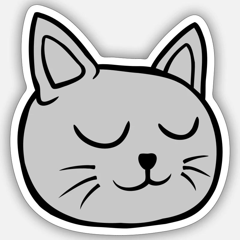 Closed eyes cat sleeping Sticker size S (10 x 10 cm)