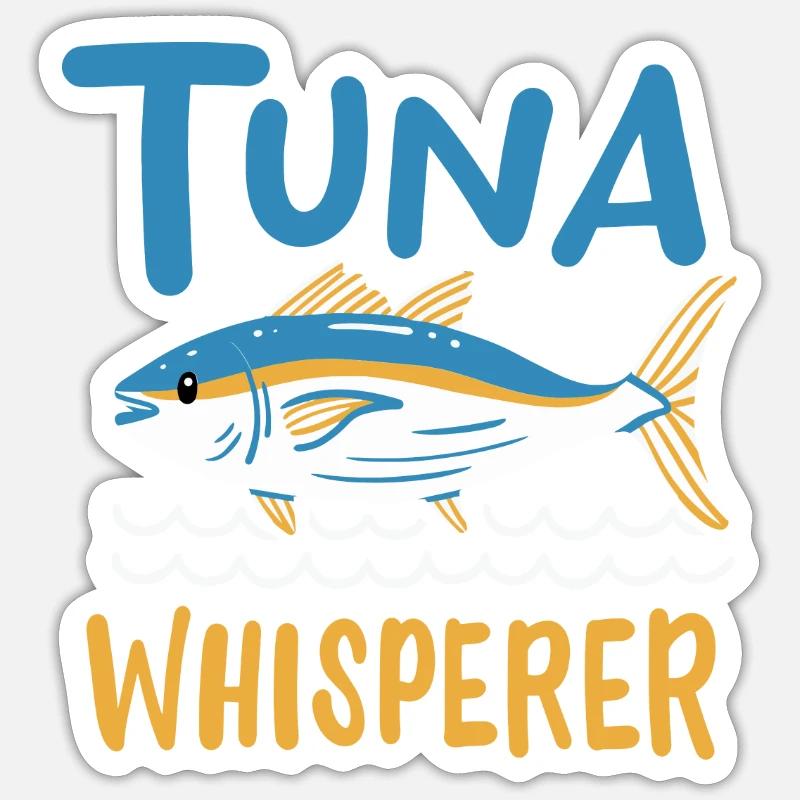 Thunfischfang - Sticker Größe S (10 x 10 cm) - Mattweiß