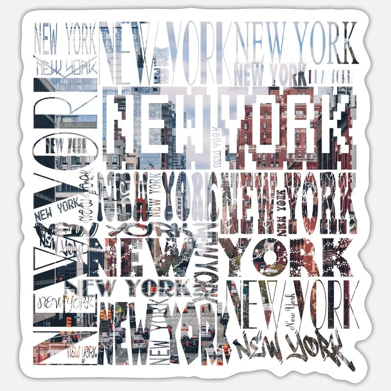 NEW YORK - Sticker Größe S (10 x 10 cm) - Mattweiß