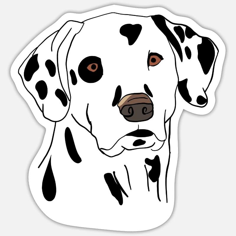 Dalmate - Sticker taille S (10 x 10 cm) - blanc mat