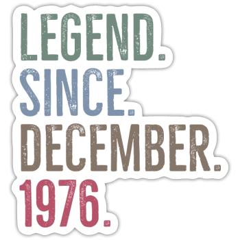 Legende seit Dezember 1976 - Sticker Größe S (10 x 10 cm) - Mattweiß - Vorne