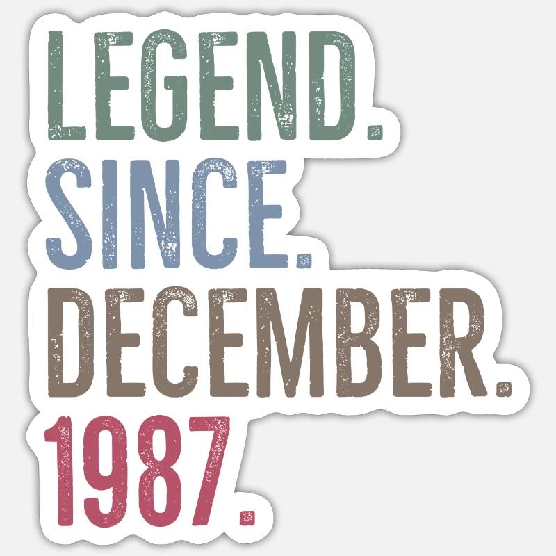 Légende depuis décembre 1987 - Sticker taille S (10 x 10 cm) - blanc mat