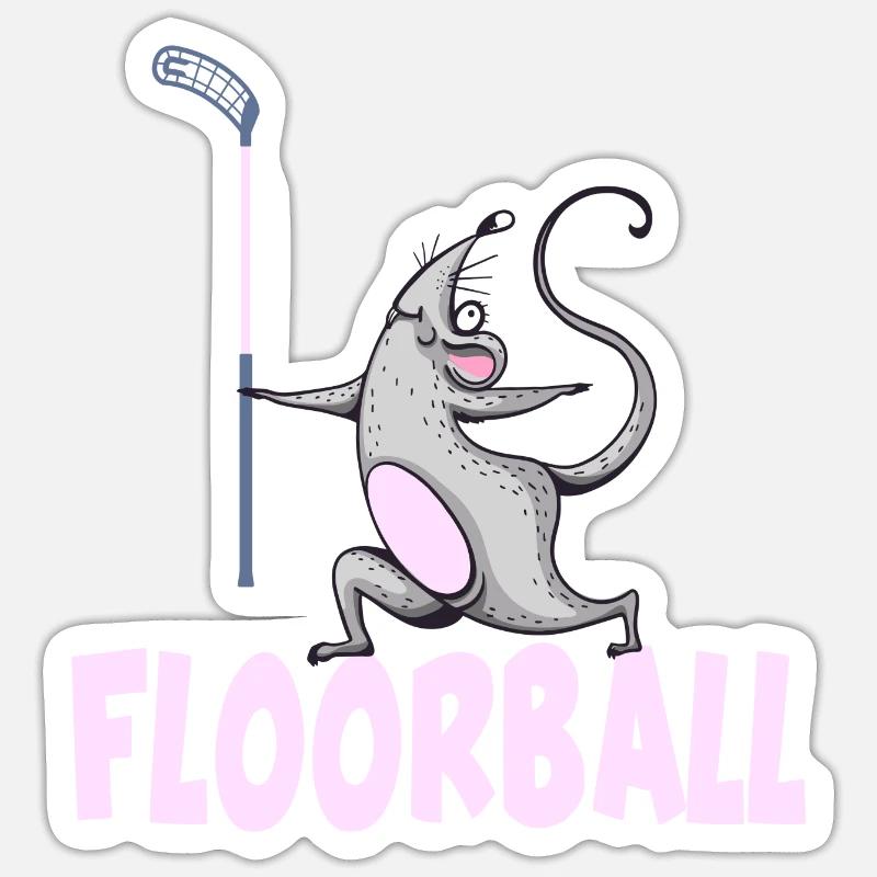 floorball unihockey floorballsaison - Sticker Größe S (10 x 10 cm) - Mattweiß
